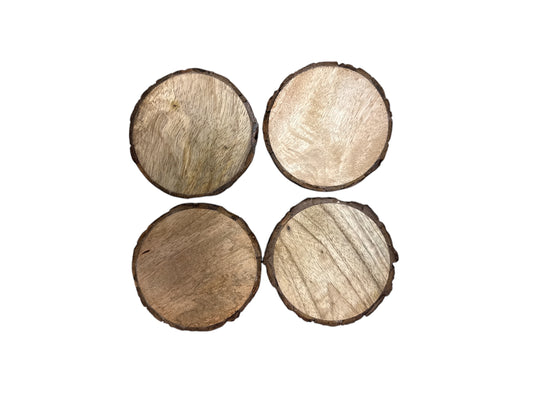 Wood Bark Coasters - Set of 4