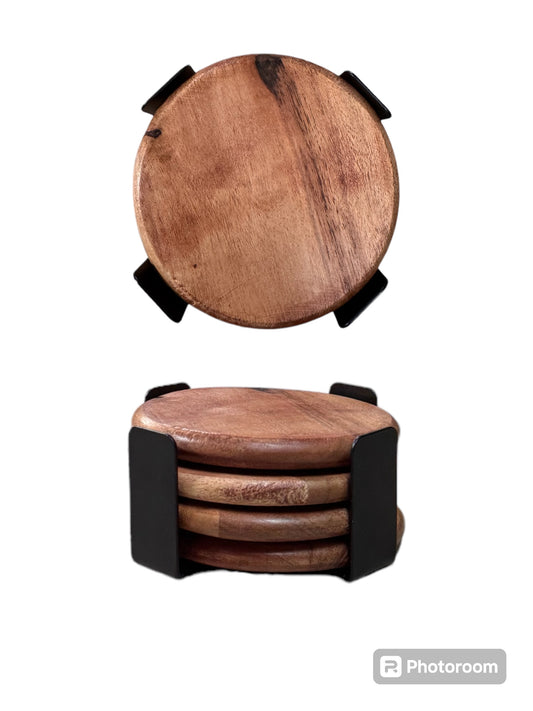 Round Custom Coasters With Metal Stand #2
