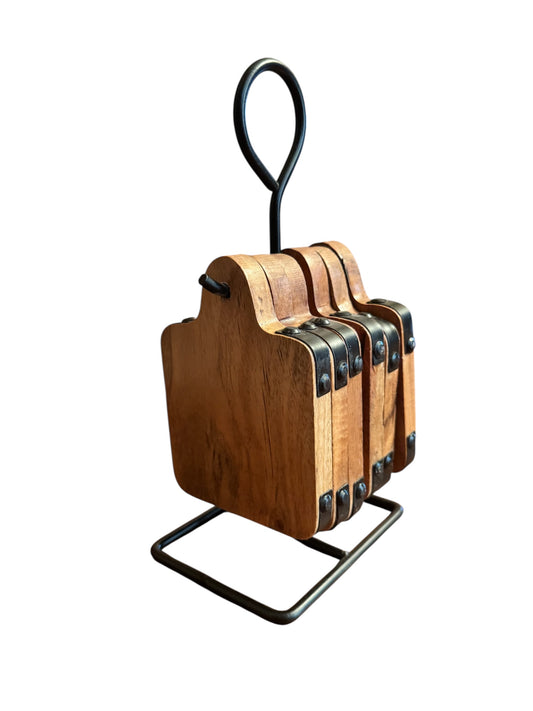 Coaster With Holder ( Set of 6 )