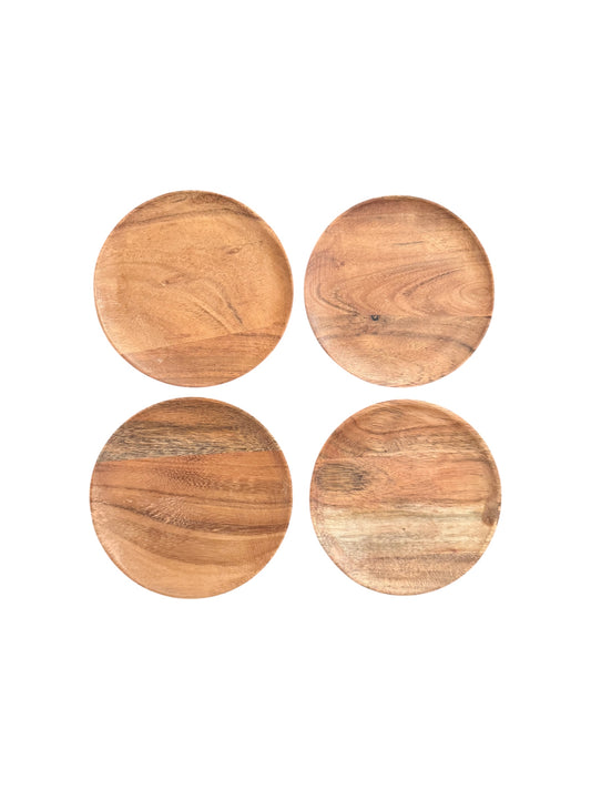 Round Wood Coasters - ( Set of 4 ) Lip