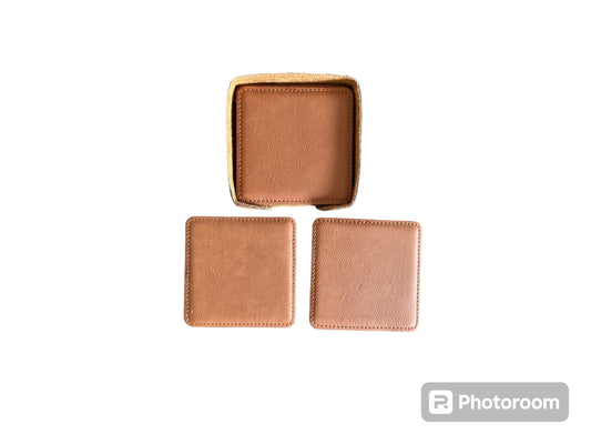 Pack Of 6 Leather Coasters