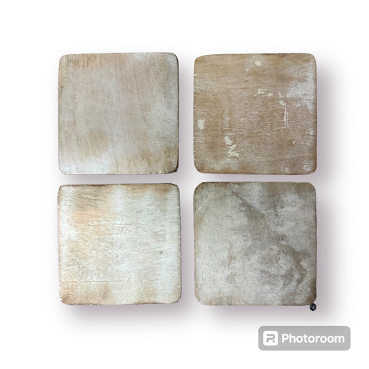 Rustic Wood Coasters ( Set of 4 )