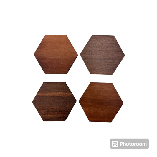 Hexagon Wood Coasters