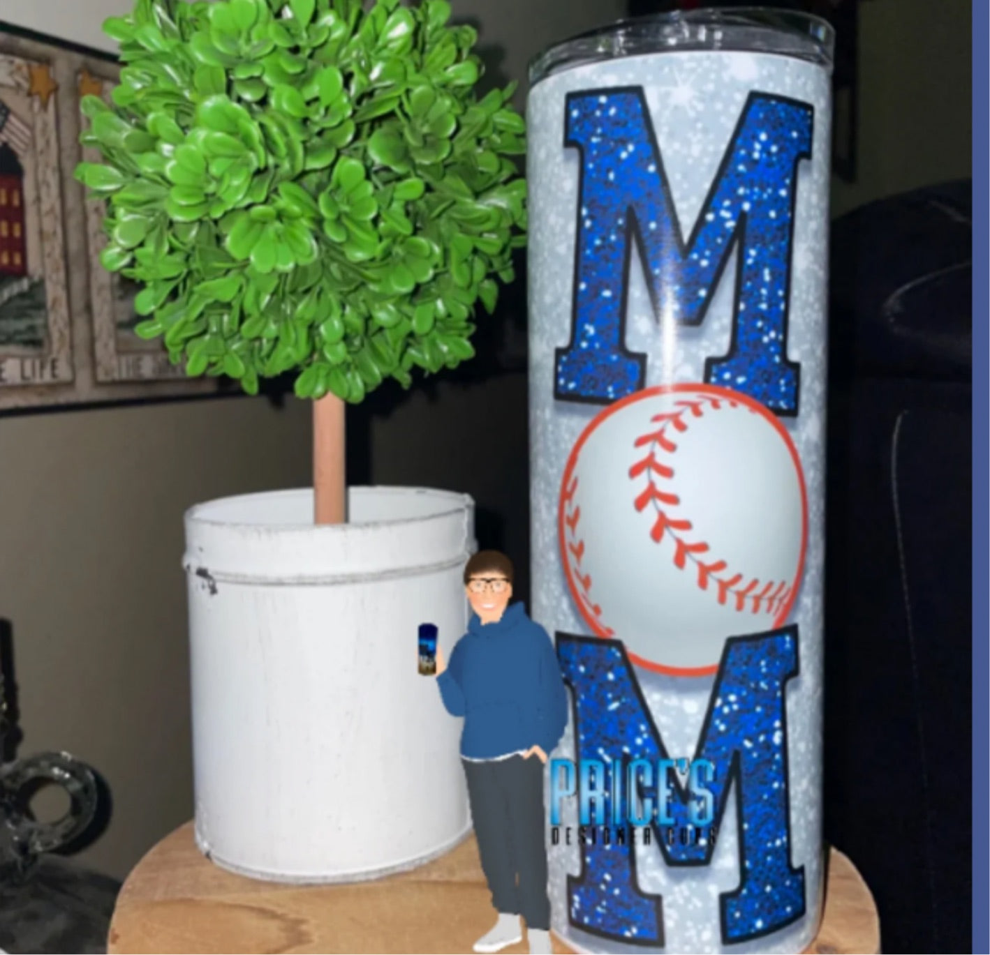 20oz Baseball Mom