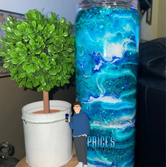 30oz Blue Alcohol Ink With Glitter Base