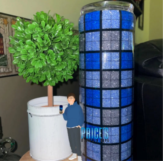 30oz Blue Plaid